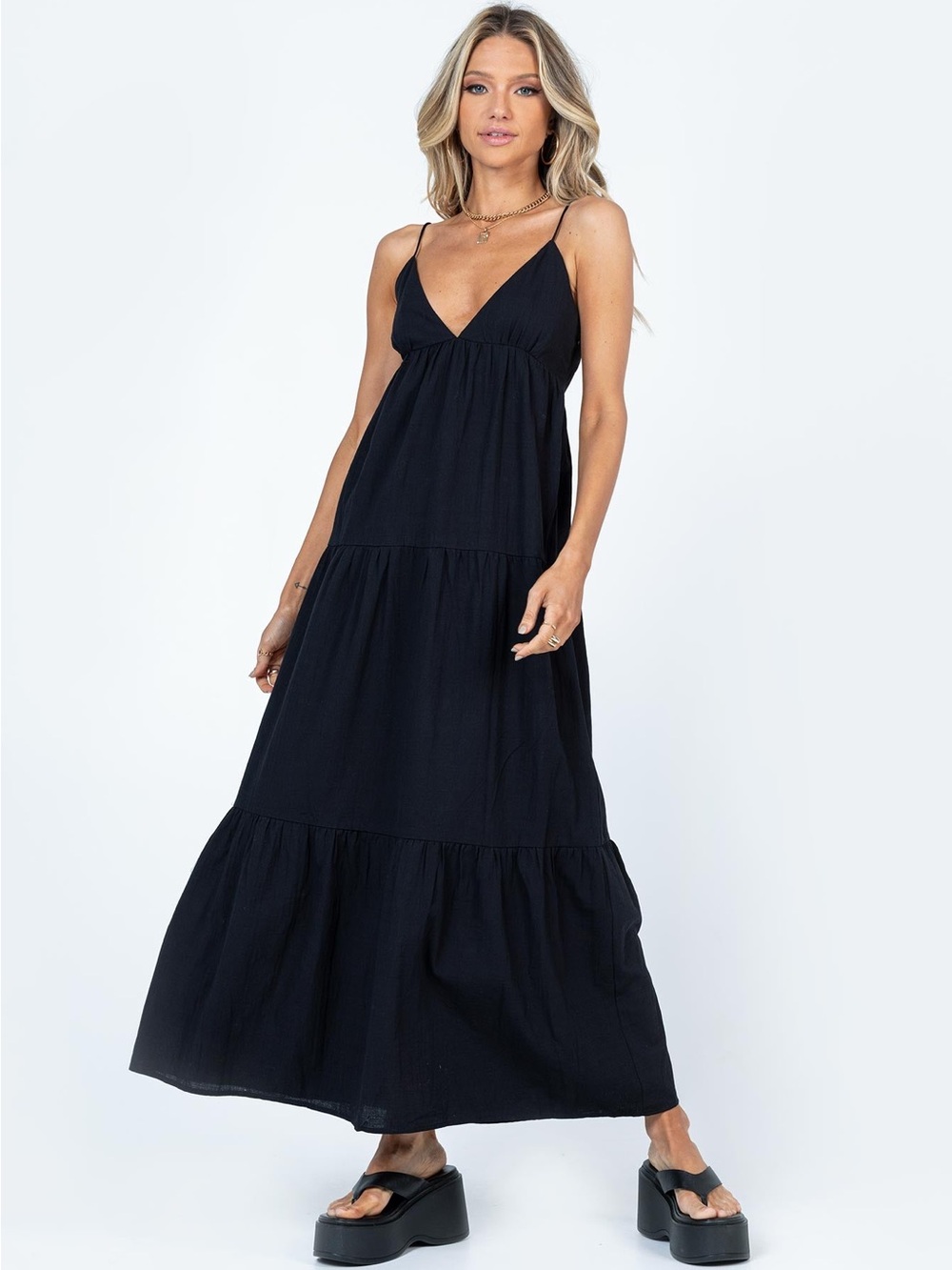 Princess Polly Black Maxi Dress Size Medium